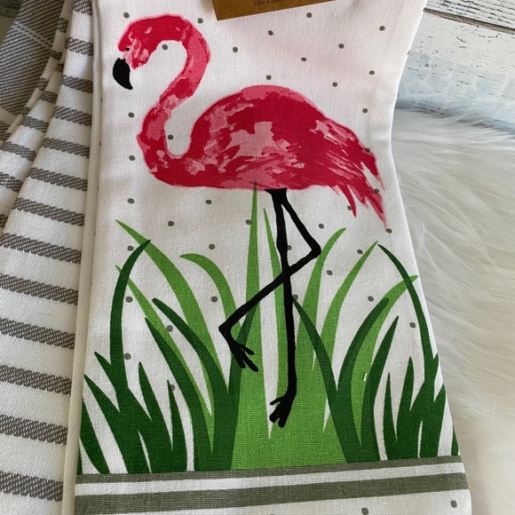 4pk Flamingo Print Kitchen Towels - Picture 2 of 5
